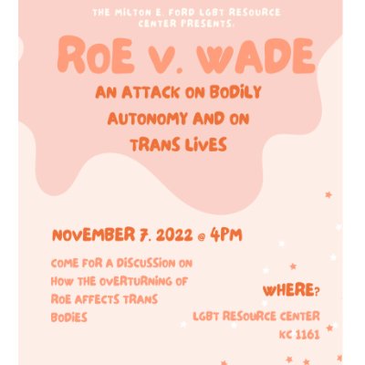 Open Door Discussion: Roe v. Wade and the impacts on trans folks